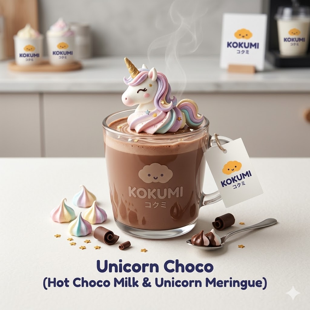 Unicorn Choco – Hot chocolate milk dengan unicorn meringue